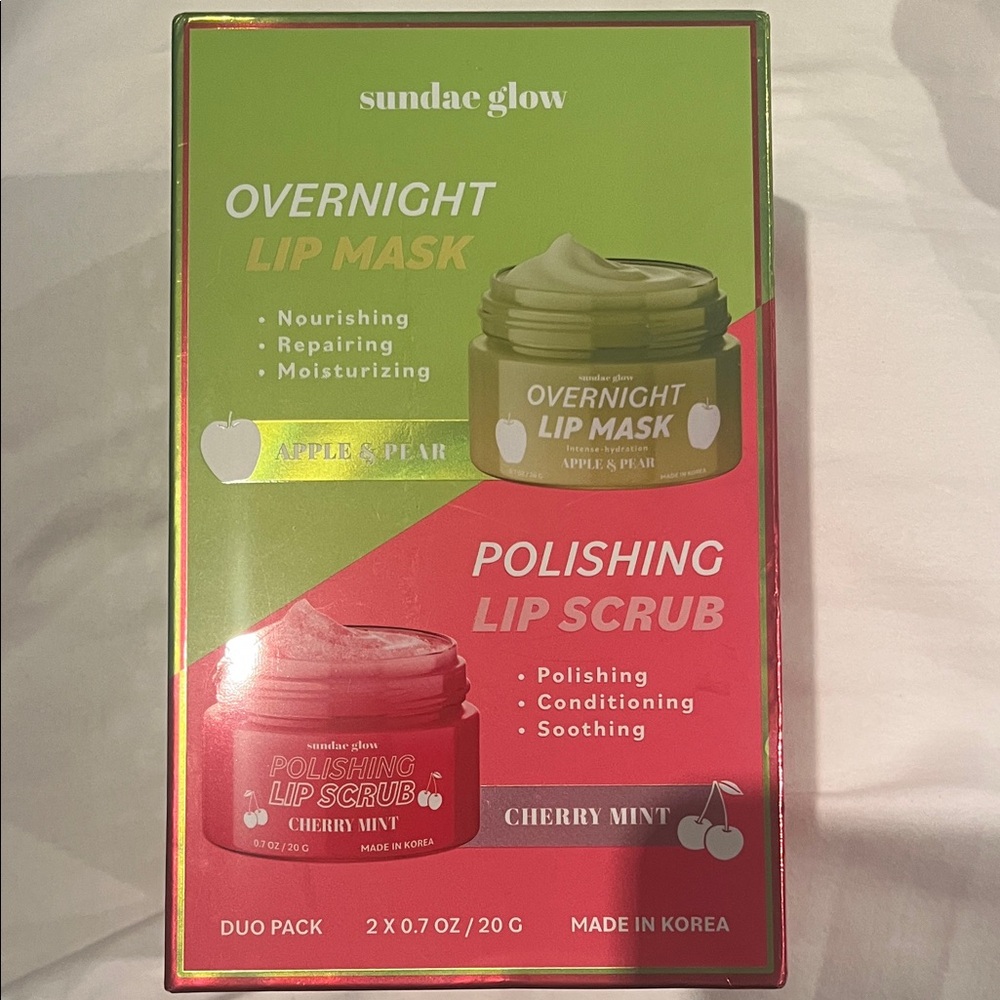 NIB Sundae Glow Lip Mask and scrub
